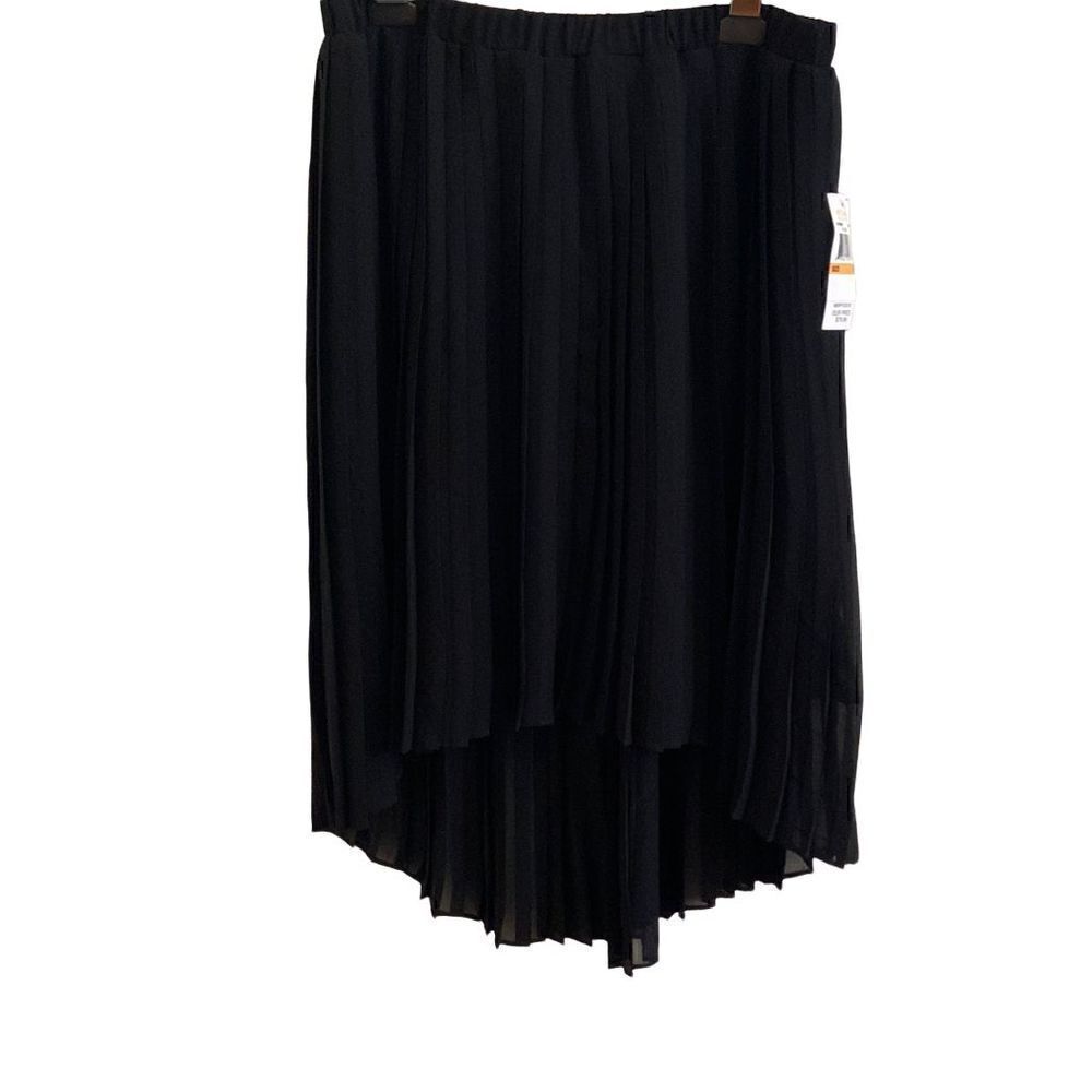NEW Michael Michael Kors Black Pleated High Low Skirt Small